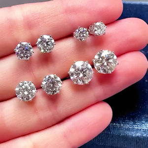 Premium 0.5-2ct Moissanite Diamond Stud Earrings for Women Orginal 925 Sterling Silver Screw Back Women Moissanite Earring 20262026