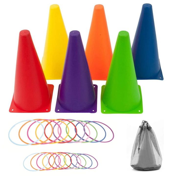 26 Pcs Plastic Cones Ring Toss Combo Set Outdoor Carnival Games for ...