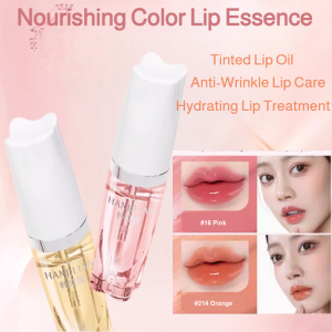变色唇部精华油唇釉 Han Jilian Nourishing Lip Mask Color-changing lip essence oil lip gloss Peeling Prevention Lip Oil  Nourishing Color Lip Essence Winter Dry Lips Rescue Hydrating Lip Treatment Tinted Lip Oil Vitamin Enriched