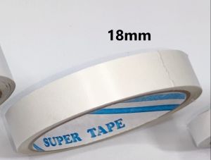 SUPER TAPE Double Sided Tissue Tape 12mm/18mm/24mm/36mm/48mm/72mm *10 meters EXTRA LONG* Heavy Duty Industry Grade Seal Tape
