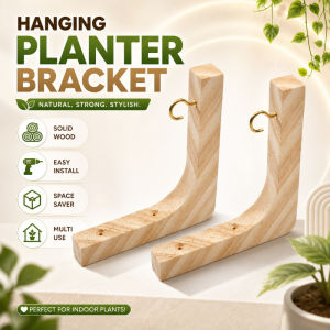 L-Shaped Wooden Wall-mounted Bracket Hanging Planter Bracket Wall Mount Hook Indoor Plants Clothes