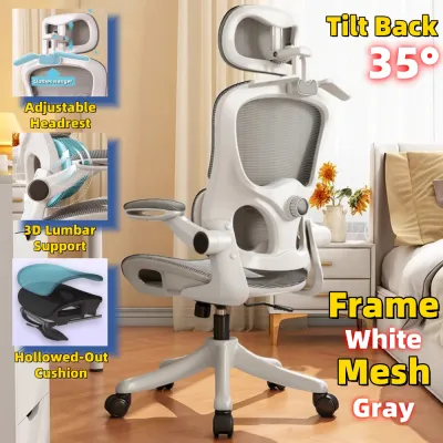 [SG Ready Stocks] PRO Ergonomic Full Mesh Chair – Lumbar/Headrest/Armrest Support – Adjustable Height & Recline – Home & Office Use