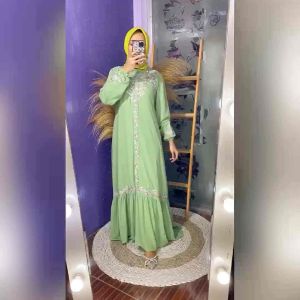 BANGKOK OLIVIA DRESS GAMIS BORDIR BUNGA FLORAL BUSUI RUFFLE SUSUN MEWAH CERUTY IMPORT FULL FURING KOREAN STYLE