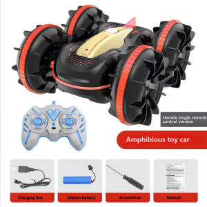 LYZRC New Arrival Kereta Control RC Car with Light 2.4G Amphibious Remote Control Stunt Car Hand Control Car Double-sided Tumbling Driving Vehicle Childrens Electric Toys Car for Kids Boys Girls