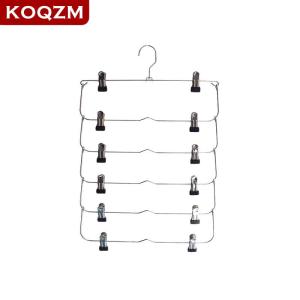 [COD] KOQZM KITCHEN 6-Tier Skirt Pants Shorts Hangers Space Saving No Slip Storage Metal Skirt Rack