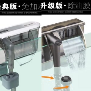 (Sunsun) Mini Aquarium Fish Tank External Hang on Surface Skimmer Waterfall Low Noise Filter System