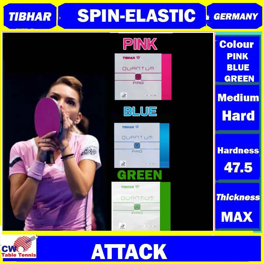 Tibhar Quantum X PRO Blue and Pink Table Tennis Rubber PingPong Getah  Spin-Elastic New Colour Rubber (READY STOCK)