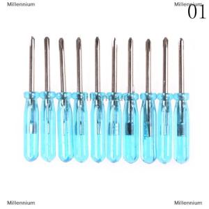 [COD] Millennium 10pcs Plastic Handle Stubby Mini Pocket Cross Flathead Screwdriver Tool