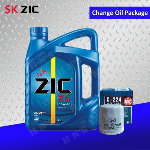 SK ZIC X5 15W-40 Synthetic Motor Oil Change Bundle for Nissan Almera / Juke / Serena / Slyphy ( 2008 - up ) / Sentra ( 2000 - up ) / Nissan Teana / Grand Livina / Nissan X-Trail ( 4 Liters + Oil Filter )