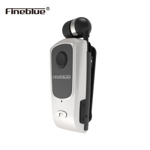 Fineblue F920 Bluetooth Headset Collar Clip Earphone Universal Earpiece Wireless Retractable Headphone With Microphone For Portable Phone Calls Incoming Voice Prompt Vibration Reminder Can Connect Two Phones At The Same Time