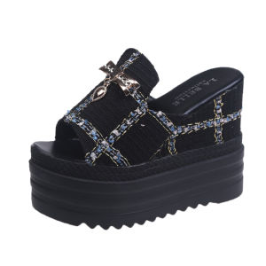 Sandal baji wanita mulut ikan Slingback 12cm kasut tumit tinggi menunjukkan selipar kasual nipis rumah Flip Flop Anti Skid saiz 34-39