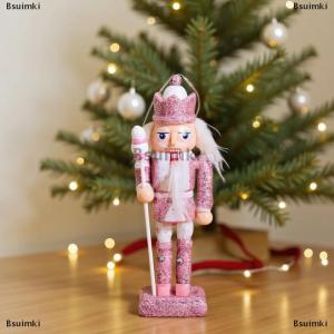 [COD] Bsuimki 1 4 món đồ trang trí máy tính để bàn cho người lính đồ trang trí cây thông giáng sinh Mặt dây chuyền màu hồng đồ thủ công bằng gỗ Xmas trang trí năm mới