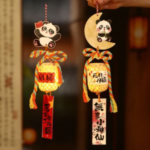 NAIRI Luminous Mid-Autumn Festival Lantern Ancient Style Handmade Rabbit Handheld Lantern Cute Handcraft Children DIY Lantern Material Kit Kid Gift