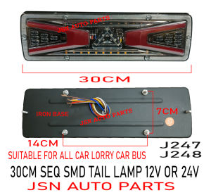 J101S13 30CM 12V/24V SMD SEQ TAIL LAMP SUITABLE FOR ALL CAR LORRY TRUCK BUS LAMPU TEPI  LAMPU BELAKANG