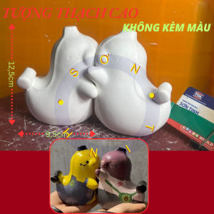 Tượng tô màu Cặp Đôi Hot Hit Chuối Yêu Thương thạch cao trắng (Không kèm màu) đồ chơi cho trẻ