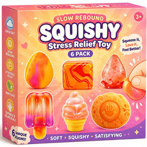 Yellow squishy toy 6 Set Ice cream cube slow rebound stress relief toy Maltose Squeeze Toy Set