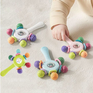 ZEEMIN Baby Rattle Toy Silicone Teether Montessori Developmental Toys 0 6 12 Months Sensory Hand Grip Rattle Newborn Educational Games