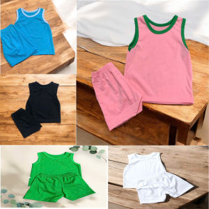 Bộ ba lỗ thun màu trơn mùa hè cho bé từ 9 - 15kg