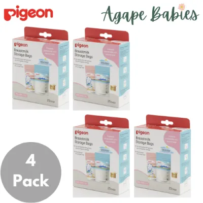 [4-Pack] Pigeon Breast milk Storage Bags 180ml Animals
