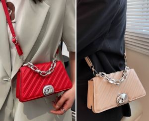 Aladdin Beg Tangan Wanita Bahu Jinjing Silang (Grid Women Travel Office Shoulder Sling Shoulder Bag Dinner Handbag Tote ) 6P4