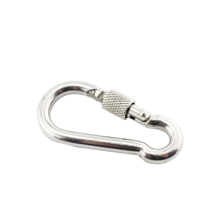 5PCS Carabiners Hook Clip With Screw Nut Stainless Steel 304 50mm