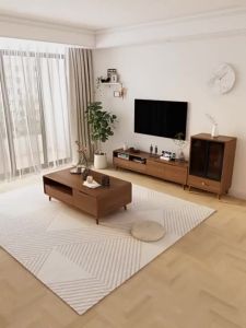 TV Cabinet Coffee Table Combination Living Room Home New Solid Wood Frame Storage Cabinet