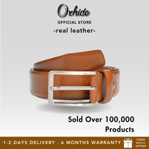 Leather Belt Men - Genuine Leather Belt - Formal Belt Men - Belt for Business Pant for Men - Tan Leather Belt - Brown Leather Belt - Oxhide HPOX
