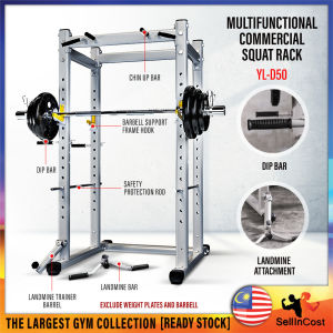 SellinCost Power Rack Squat Rack Chin Up DIP Leg Pull Lat Gym Rack 2Yr Warranty Landmine Power Cage Cable Attachment Weight Lifting Station Home Gym Equipment Home Fitness Multi Functional Barbell Holder YL-D50 Master