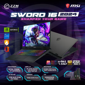 MSI SWORD 16 2024 i7-14700HX RTX 16" 2.5K (2560x1600) 240HZ 100%sRGB  16GB DDR5 1TB SSD ZZM TRADING