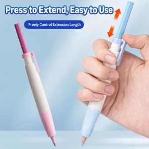 TI9P with Push Button Pencil Grip Trainer Non-slip Ergonomic Grip Pencil Grip Aid  Reusable Pencil Holders Handwriting Practice