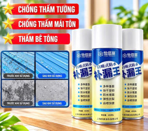 Xịt Chống Thấm Tự Phun 450ML Phủ Khe Nứt Nhỏ Trên Tường Nhà Mối Nối Mái Tôn Và Quanh Ống