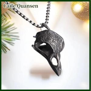 Caile Retro Nordic Style Crow Skull Pendant Animal Bird Necklace For Men Personalized Jewelry Lucky Amulet Gift