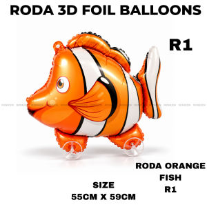 3D Roda Foil Balloon  3D Wheels Walking Balloon Animal Dinosaur Cat Rabbit | Kids Party Decoration
