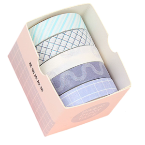 5Rolls Scrapbooking Background Tape for Craft 10mmx2m Aesthetic Masking Tape for Journal Planner Picture Frame Wrapping