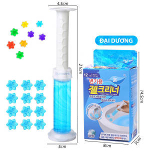 Gel Thơm Bồn Cầu Hoa Khử Mùi Toilet Nhà Vệ Sinh 6 Mùi Hương Thiên Nhiên Ống Bơm 12 Bông Đủ Hộp