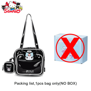 100% Authentic Sanrio Kuromi Kids Bags Shoulder Bag Handbag for Girls Jelly bags Portable Cinnamoroll Birthday Gift 35018