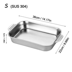 Marvin Agustin Food Tray 304 Stainless Steel Roasting Pan Marvins Tray Stainless Tray Rectangle Food Pan Stainless Stainless Trays With Cover Marvins Stainless Tray Marvin Agustin Tray Pan Stainless Tray For Food Stainless Steel Baking Pan