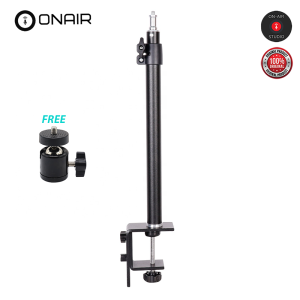 ONAIR Webcam Ring Light DSLR Camera Desktop Stand with C-Clamp & Mini Ball Mount
