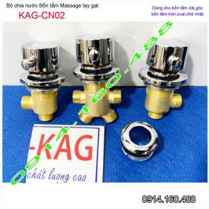 [HCM]Van chia nước bồn tắm massage KAG-CN02 bộ vòi 3 lỗ bồn mát xa kiểu núm vặn tay gạt đồng nguyên chất siêu bền