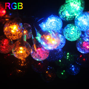 โคมไฟพลังงานโซล่าเซลล์ ลูกแก้วไฟคริสต์มาสพลังงานโซล่าเซลล์ไฟพลังงานแสงอาทิตย์กลางแจ้งไฟประดับบ้านพลังงานแสง 20 LED 5 ม.