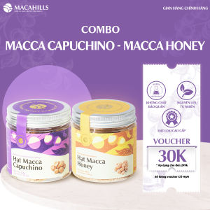 Combo 2 hộp Macca Vị Capuchino Tinh Tế và Macca Vị Mật Ong thơm dịu hộp 100gr