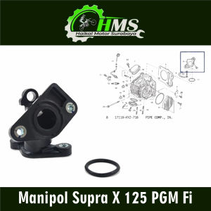 Manipol Supra X 125 PGM Fi - Manipul Manifold Maniful Intake Intek Insulator Honda Blade New 125 Fi