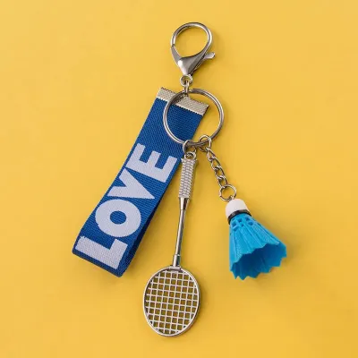 XO Badminton Keychain Pendant Creative Personalized and Cute Car Key Chain Ring Mens and Womens Schoolbag Bag Charm