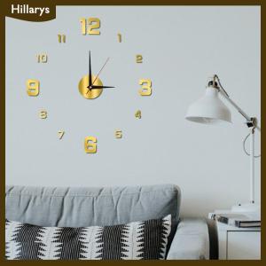 [Hillarys] Tự làm đồng hồ treo tường cho văn phòng nhà không khung hiện đại 3D Đồng hồ treo tường Gương dán phòng khách sạn Thiết kế trường trang trí