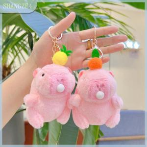 【SHANGZE4】 Dễ thương phim hoạt hình capybara sang trọng keychain sáng tạo thời trang fluffty đồ chơi Kawaii búp bê xe Keyring Ba Lô Trang trí phụ kiện Quà Tặng
