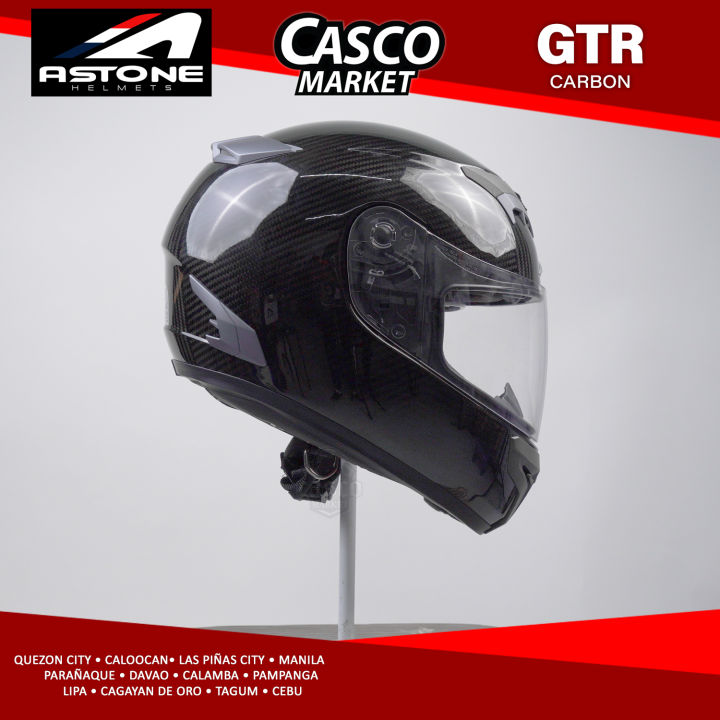 ASTONE GTR CARBON PLAIN FULL FACE DUAL VISOR MOTORCYCLE HELMET
