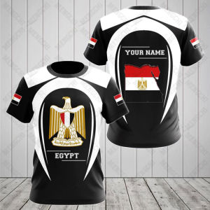 Egypt Flag & Coat of Arms Graphic Tee Summer Casual Pullover Mens Fashion O-neck T-shirts Boys Oversized Short Sleeve Tops