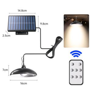 CHUAN Single/Double Head Solar Pendant Light Solar Powered Remote Control Solar Panel Light Waterproof Solar Chandelier Camping