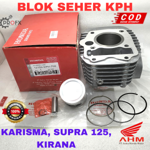 BLOK SEHER SET KPH HONDA KARISMA KIRANA SUPRA X 125 KUALITAS ORISINIL ASLI AHM RING PISTON BORING
