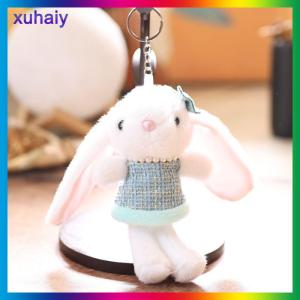 xuhaiy ของเล่นตุ๊กตากระต่ายน่ารักหวานพวงกุญแจกระเป๋าพวงกุญแจตุ๊กตายัดไส้กระเป๋าเป้สะพายหลังของตกแต่งของขวัญที่น่ารัก